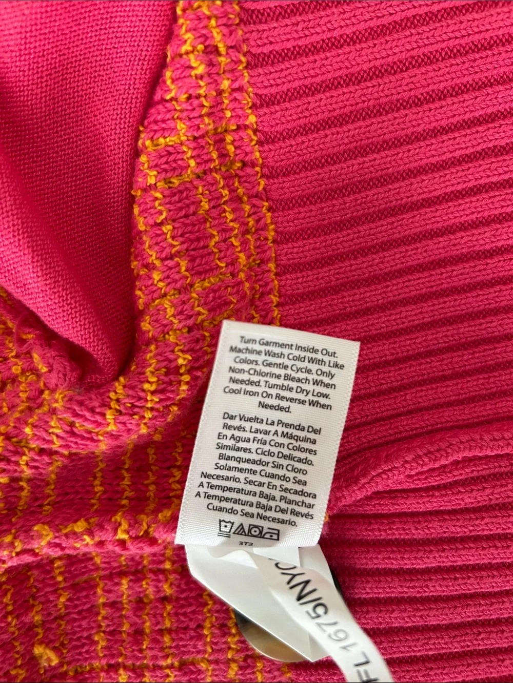 Free Assembly Bright Pink & Yellow Knit Cardigan and Skirt Set Size S